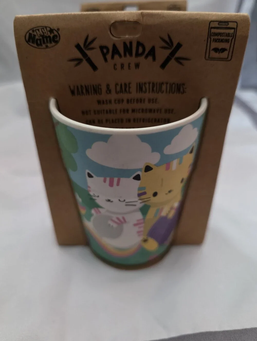 Panda Crew Cat Kitten Kittens Kids Cup - Personalized Name Options